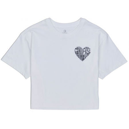 Converse WOMENS  LEFT CHEST HEART CROPPED TEE