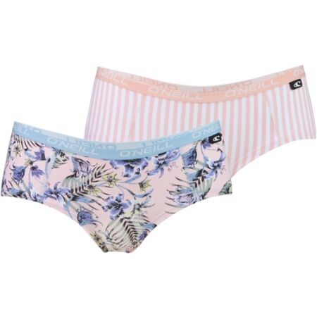 O'Neill WOMEN HIPSTER FLORAL PINK&UNI 2PACK